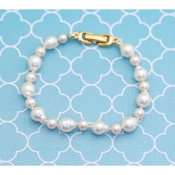 Vintage Victorian Pearl Classy Beaded Necklace 7 3/4 inch - R22 - Picture 1 of 3